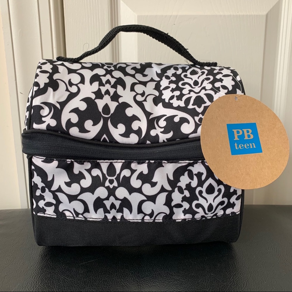 PB Teen Gear-Up Retro Lunch Bag in Black Damask